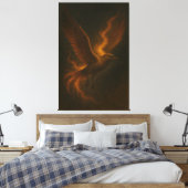 Golden Fire Phoenix • Luxury Fine Art Canvas Print (Insitu (Slaapkamer))