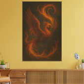 Golden Fire Phoenix • Luxury Fine Art Canvas Print (Insitu (Woonkamer))