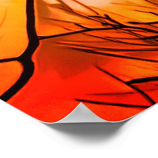 Golden Fire Raven Face Poster (Hoek)