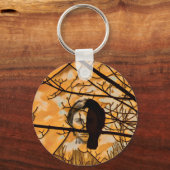 Golden Fire Raven Face Sleutelhanger (Voorkant)