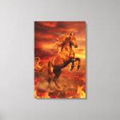 Golden Fire Stallion – Powerful Fantasy Canvas Afdruk (Voorkant)