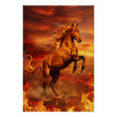 Golden Fire Stallion – Powerful Fantasy Poster (Voorkant)