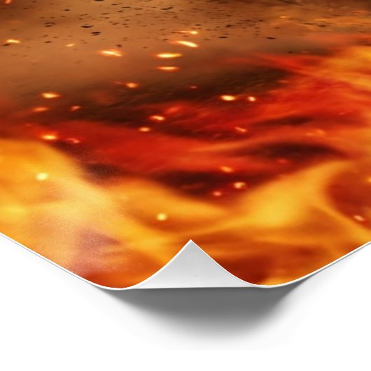 Golden Fire Stallion – Powerful Fantasy Poster (Hoek)