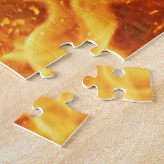 Golden Fire Stallion – Powerful Fantasy Puzzle Legpuzzel (Zijkant)