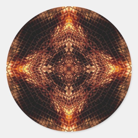 Golden Fire Vlam Geometrie Psystickers #19 Sticker (Voorkant)