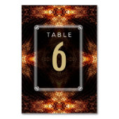 Golden Fire Wedding Menu + Tafelnummer Kaart (Voorkant)