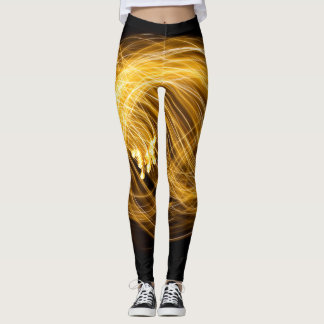 Golden Fire werkt op donkere achtergrond Leggings