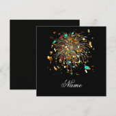 Golden Fireworks & Confetti Celebration Bedankkaart (Voorkant / Achterkant)