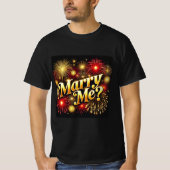 Golden Fireworks Marry Me Mannen Tshirt (Voorkant)