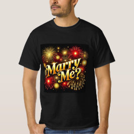 Golden Fireworks Marry Me Mannen Tshirt