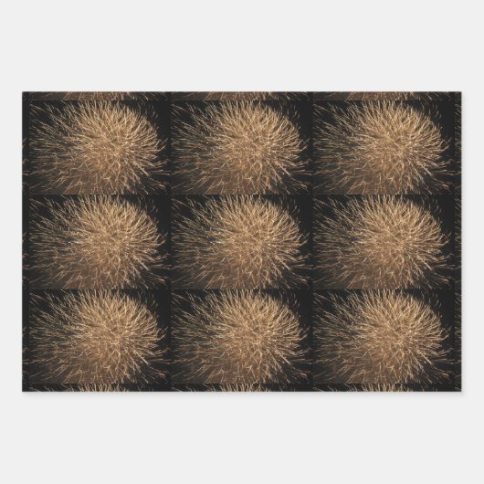Golden Fireworks Pattern Custom 2023 Celebrations Inpakpapier Vel (Voorkant 2)