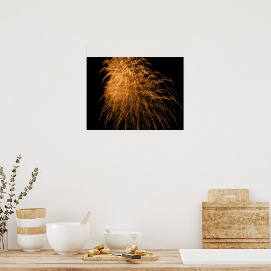 Golden Fireworks Poster (Keuken)