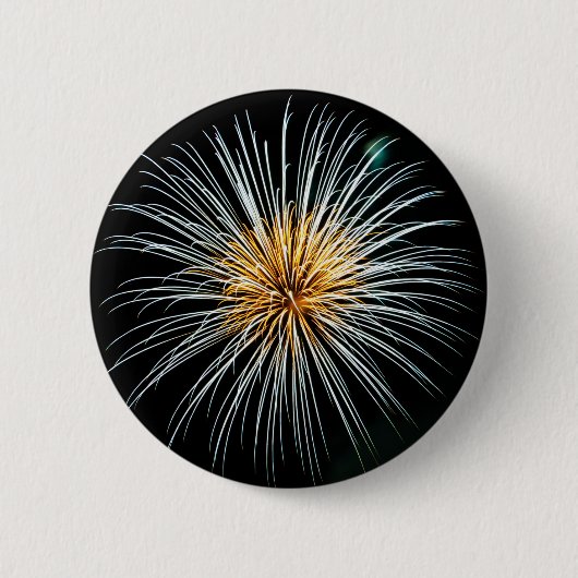 Golden Fireworks Ronde Button 5,7 Cm (Voorkant)