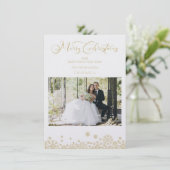 Golden First Merry Kerstromanc Typografie (Staand voorkant)