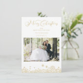 Golden First Merry Kerstromanc Typografie (Staand voorkant)