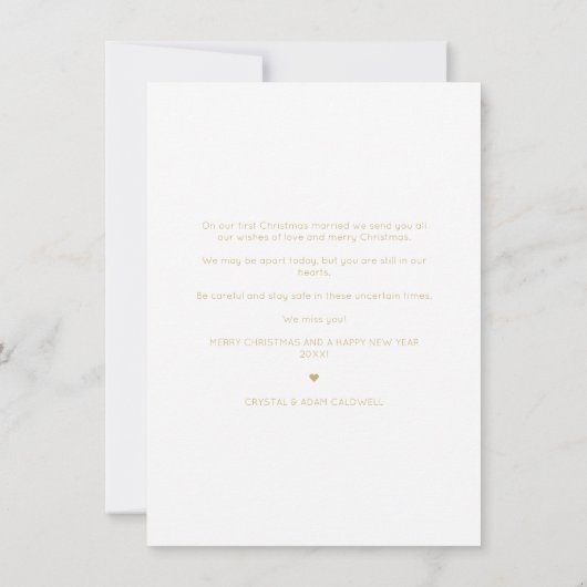 Golden First Merry Kerstromanc Typografie (Achterkant)