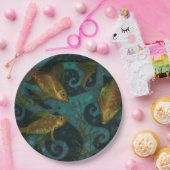 Golden Fish, pisces, Nautical Underwater Art Black Papieren Bordje (Feest)