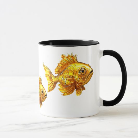 Golden Fish Trio Charm Mok (Rechts)