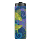 Golden Fish Underwater Art Pastel Painage Postcar Thermosbeker (Voorkant)