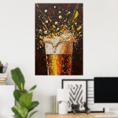 Golden Fizz Expressionist Beer Poster (Thuiskantoor)