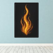 Golden Flame Abstract Canvas Afdruk (Insitu (Houten vloer))