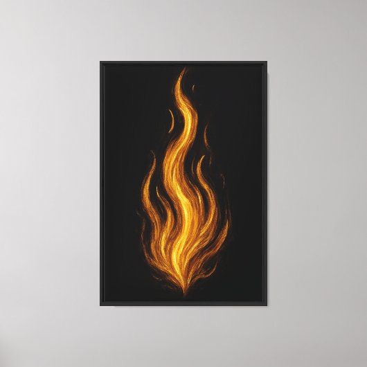 Golden Flame Abstract Canvas Afdruk (Voorkant)