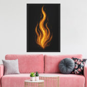 Golden Flame Abstract Canvas Afdruk (Insitu (Woonkamer))