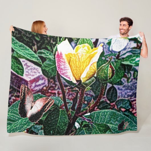 Golden Flame Fleece Deken (In situ)