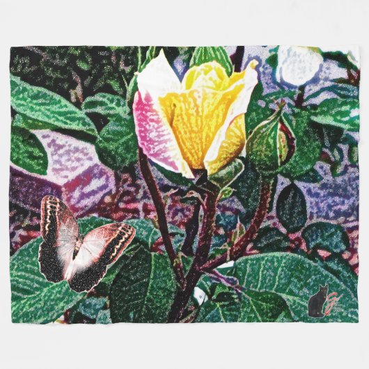 Golden Flame Fleece Deken (Voorkant (Horizontaal))