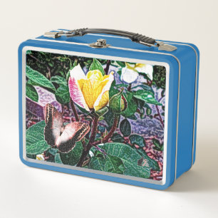 Golden Flame Metal Lunchbox