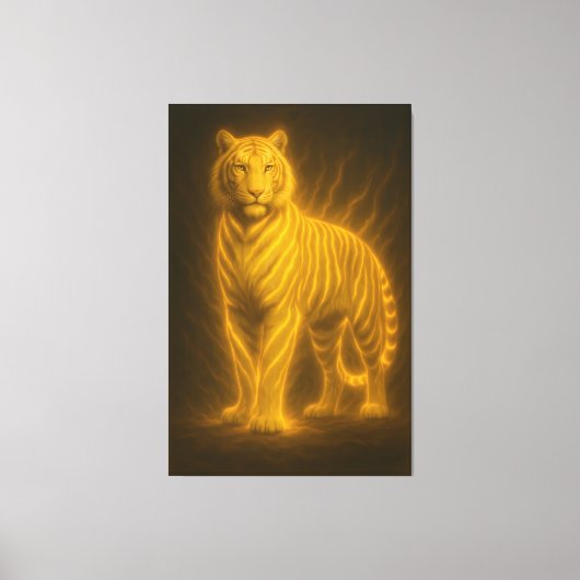 Golden Flame Tiger – Fantasy Art Painting Canvas Afdruk (Voorkant)
