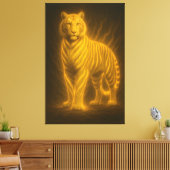 Golden Flame Tiger – Fantasy Art Painting Canvas Afdruk (Insitu (Woonkamer))