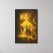 Golden Flame White Tiger – Divine Spirit Guardian Canvas Afdruk (Voorkant)