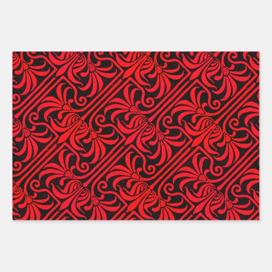 Golden Flare, Crimson Nouveau en Grapes & Vines Inpakpapier Vel (Voorkant 2)