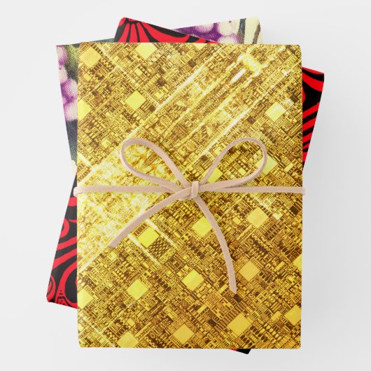 Golden Flare, Crimson Nouveau en Grapes & Vines Inpakpapier Vel (In situ)