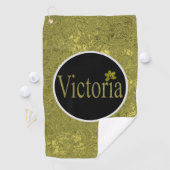 Golden Flecks Victoria Naam Design, Golfhanddoek (Insitu)