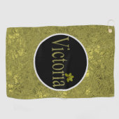 Golden Flecks Victoria Naam Design, Golfhanddoek (Horizontaal)