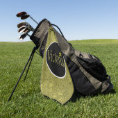 Golden Flecks Victoria Naam Design, Golfhanddoek (Groen)