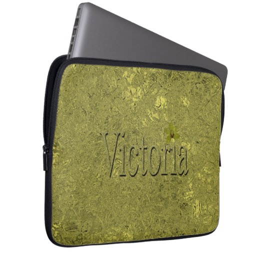 Golden Flecks Victoria Naam Design, Laptop Sleeve (Voorkant Rechts)