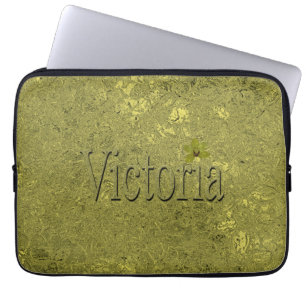 Golden Flecks Victoria Naam Design, Laptop Sleeve