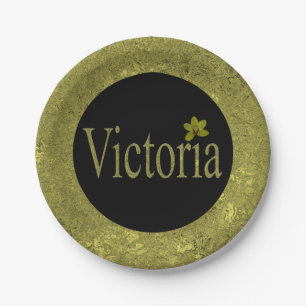 Golden Flecks Victoria Naam Design, Papieren Bordje