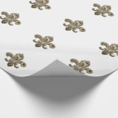 Golden Fleur de Lis achtergrondkleur Cadeaupapier (Hoek)