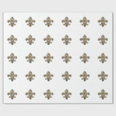 Golden Fleur de Lis achtergrondkleur Cadeaupapier (Vlak)