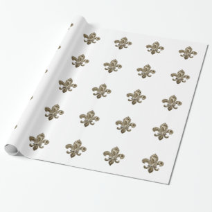 Golden Fleur de Lis  achtergrondkleur Cadeaupapier