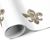 Golden Fleur de Lis achtergrondkleur Cadeaupapier (Rol Hoek)