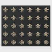 Golden Fleur de Lis achtergrondkleur Cadeaupapier (Vlak)
