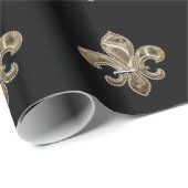 Golden Fleur de Lis achtergrondkleur Cadeaupapier (Rol Hoek)