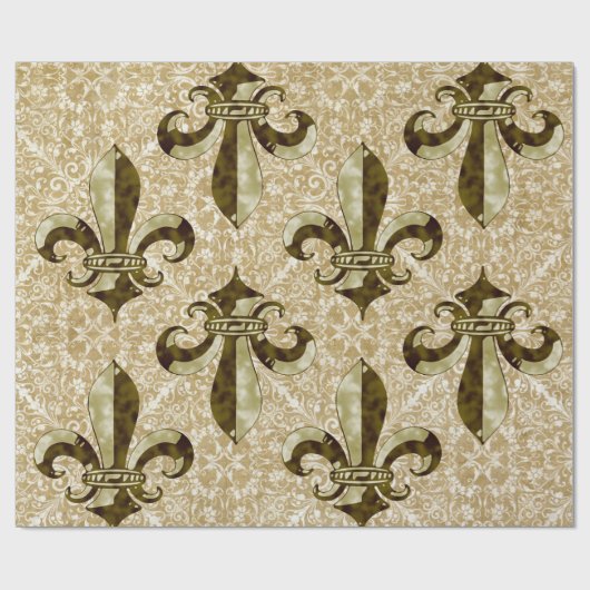 Golden Fleur de Lis Cadeaupapier (Vlak)