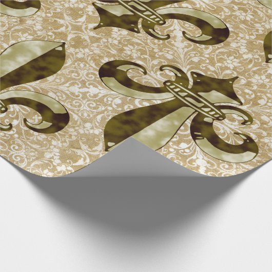 Golden Fleur de Lis Cadeaupapier (Hoek)