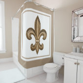 Golden Fleur de Lis Custom Douchegordijn (In situ)